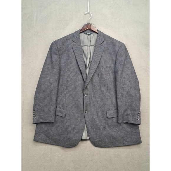 PRONTO UOMO Platinum Wool Blazer Jacket Sport Suit Coat 52R Blue Plaid Tweed - Picture 1 of 9
